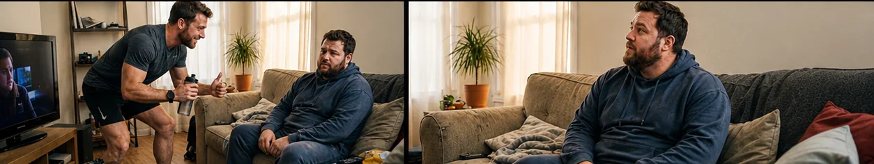 Kontrast mellan en aktiv och en mindre aktiv tvilling i vardag och träning