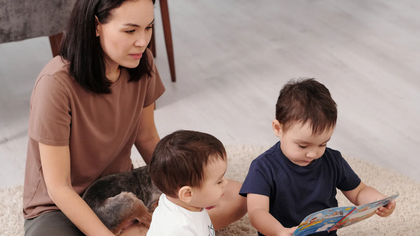 Parents caring for twins at home
